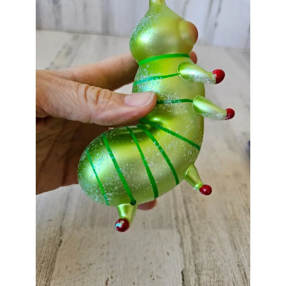 de carlini Caterpillar dillards trimmings italian glass ornament insect Xmas tre